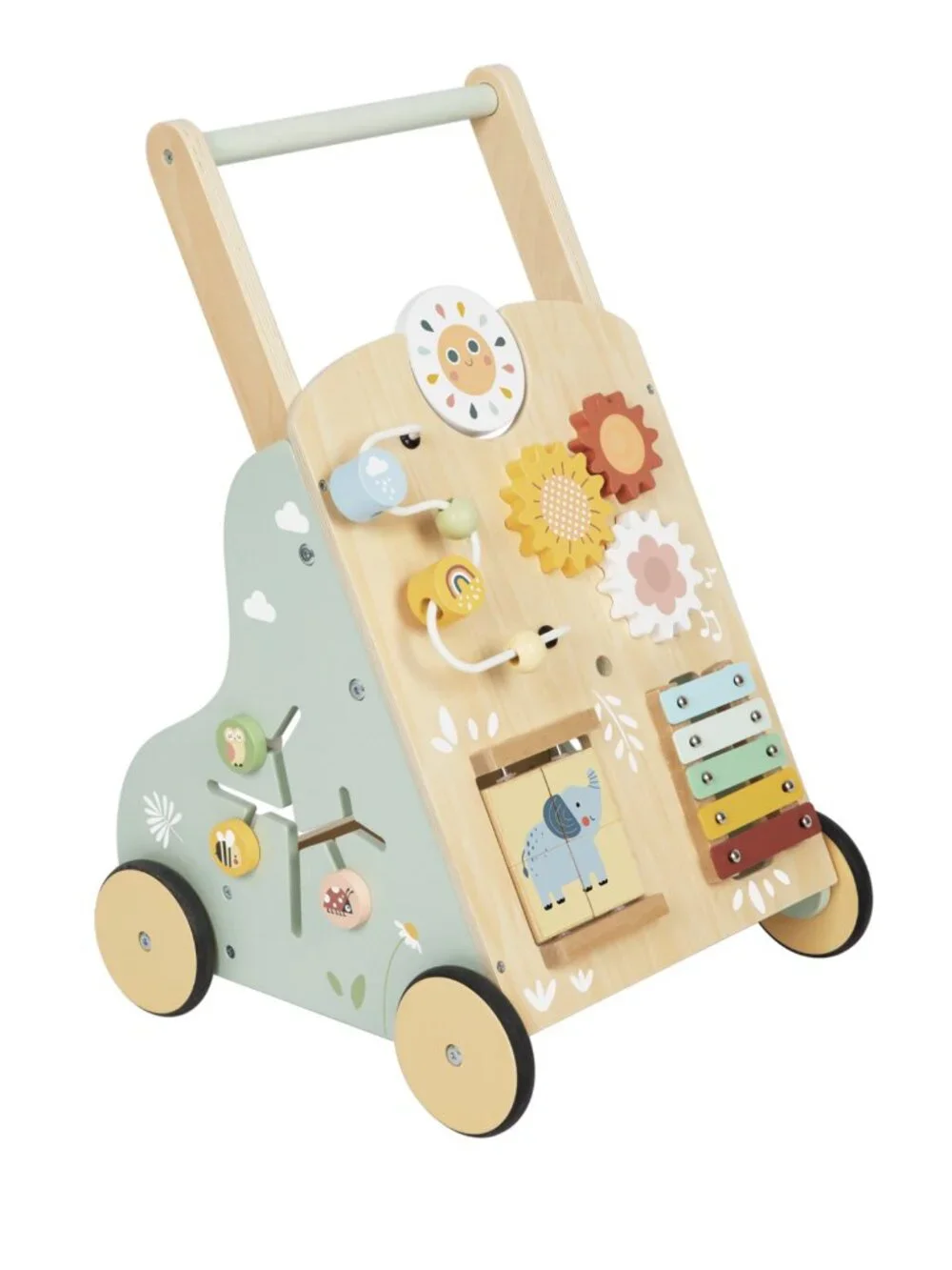 Wooden Baby Walker for Toddlers, Montessori 6-in-1 Activity Learning Toy - Picture 2 of 16